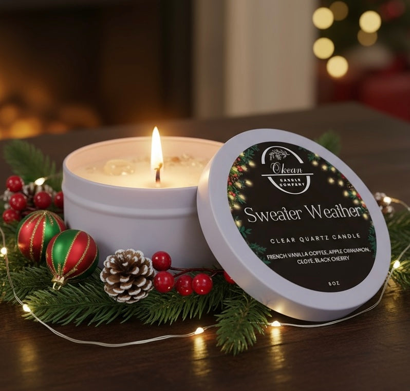 Sweater Weather - Clear Quartz - Single Wick Candle - 8oz