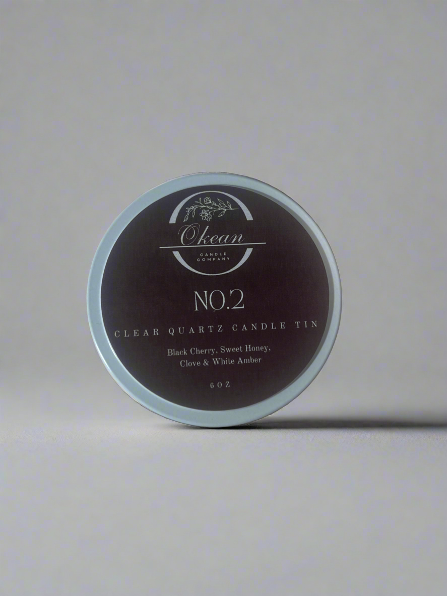 No. 2 Clear Quartz Single Wick Candle Tin 6 OZ