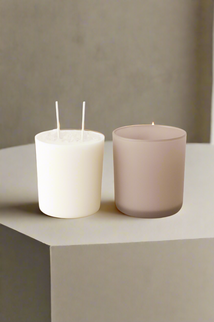 NO. 1 – Clear Quartz Double Wick 12 oz Candle Wax Refill