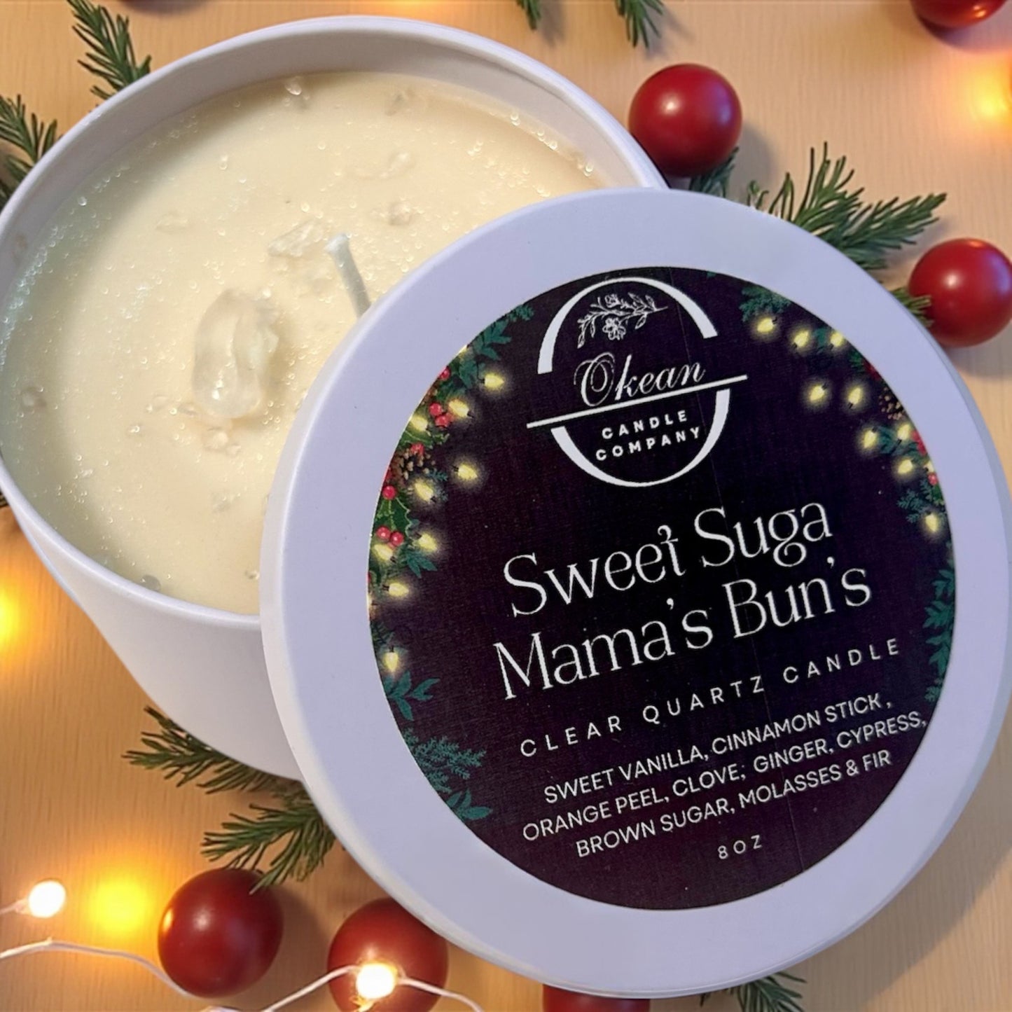 Sweet Suga Mama's Bun's- Clear Quartz- Single Wick Candle- 8oz