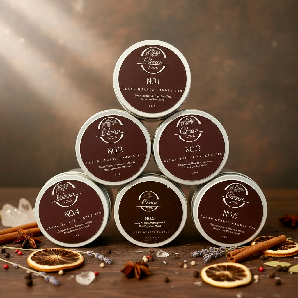 Sampler Box Collection - 6 Pack - Clear Quartz - Single Wick Candles - 6 oz