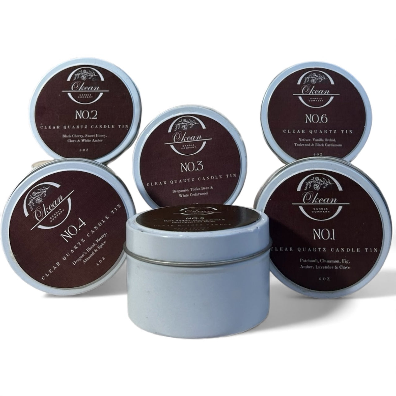 No. 5 - Clear Quartz -Single Wick Candle - 6 oz