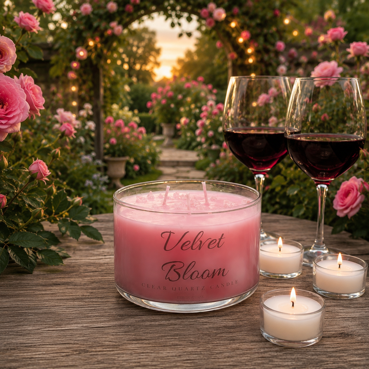 Velvet Bloom - Clear Quartz- Triple Wick- 14oz Candle
