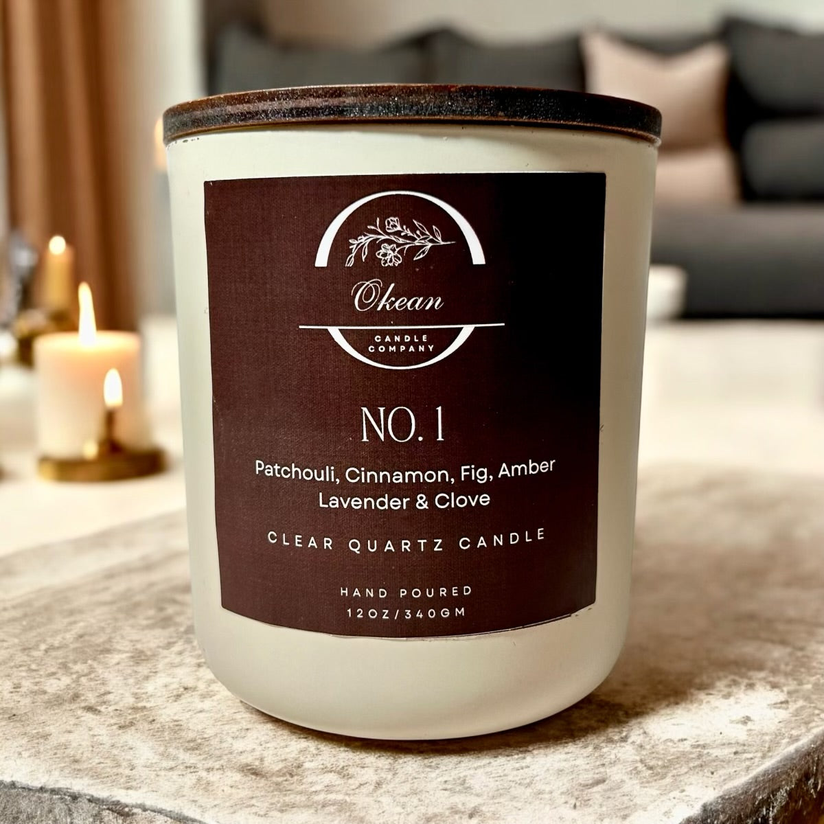 No. 1 - Spicy Comfort- Clear Quartz - Double Wick Candle - 12OZ