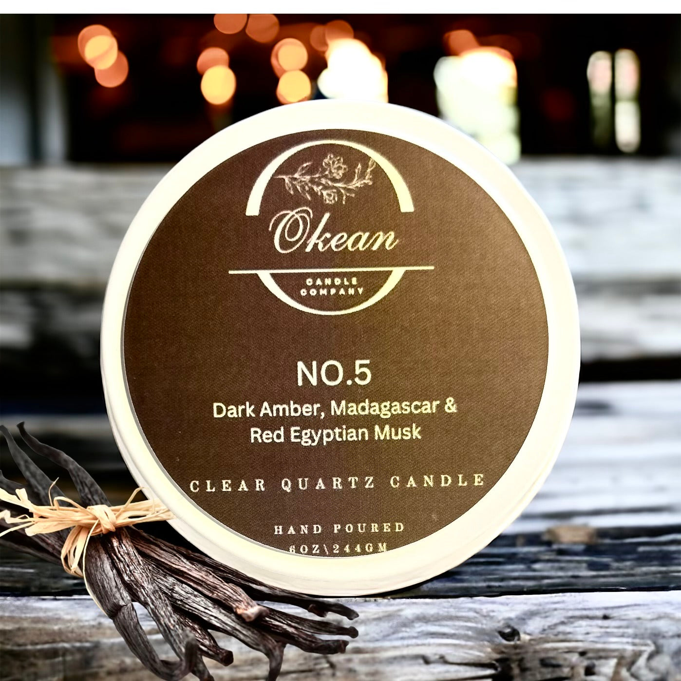 No. 5 - Clear Quartz -Single Wick Candle - 6 oz