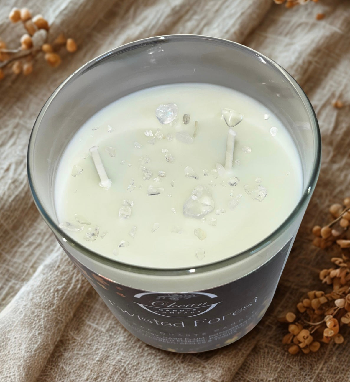 Twisted Forest  - Clear Quartz - Double Wick Candle - 12oz