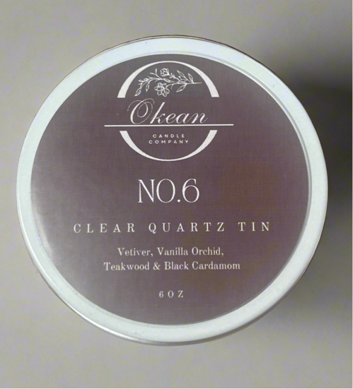 No. 6  - Clear Quartz - Single Wick Candle - 6oz