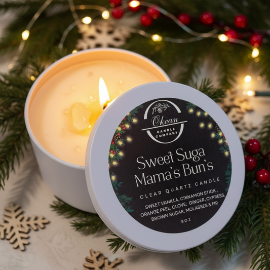 Sweet Suga Mama's Bun's- Clear Quartz- Single Wick Candle- 8oz