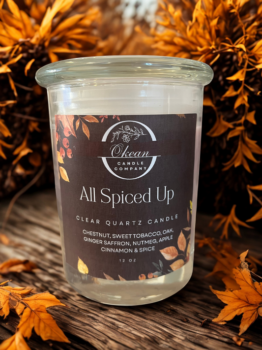All Spiced Up- Clear Quartz Double Wicked Candle- 12 oz