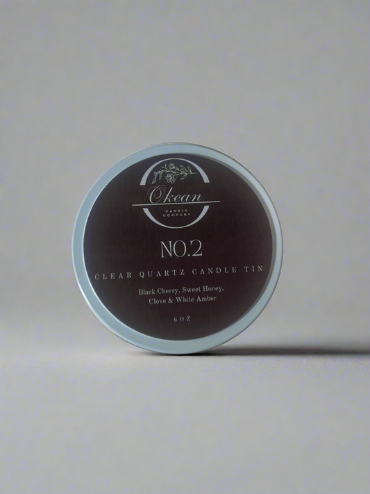 No. 2 Clear Quartz Single Wick Candle Tin 6 OZ