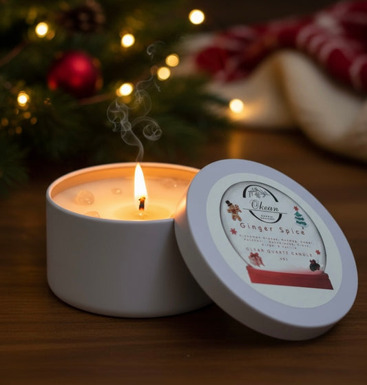 Ginger Spice - Clear Quartz - Single Wicked Candle- 8oz