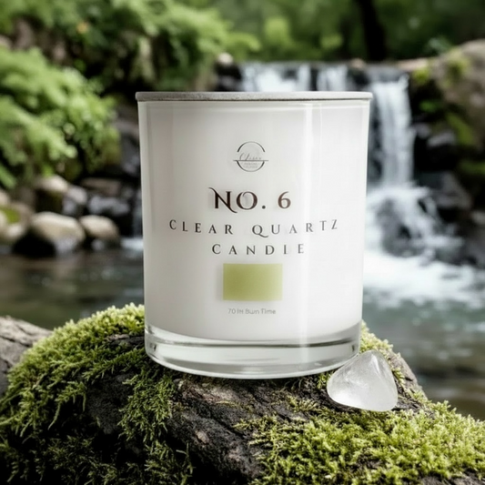 No. 6  - Earthy Woods - Clear Quartz - Double Wick Candle - 12OZ