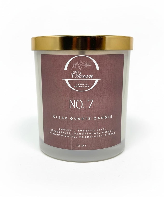 No. 7 – Tobacco Noir – Clear Quartz – Double Wick Candle – 12OZ