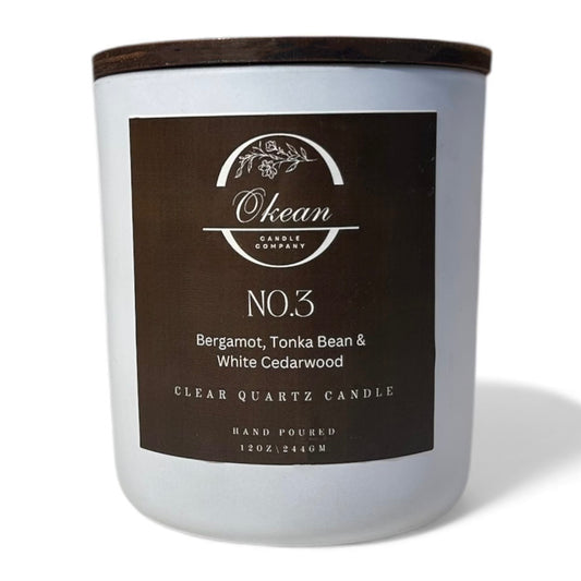 No. 3- Citrus Wood - Clear Quartz -Double Wick Candle - 12OZ