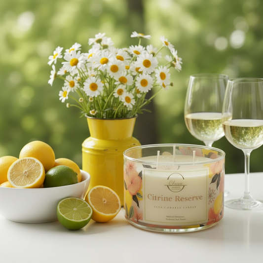 Citrine Reserve- Clear Quartz- Triple Wick- 14oz Candle